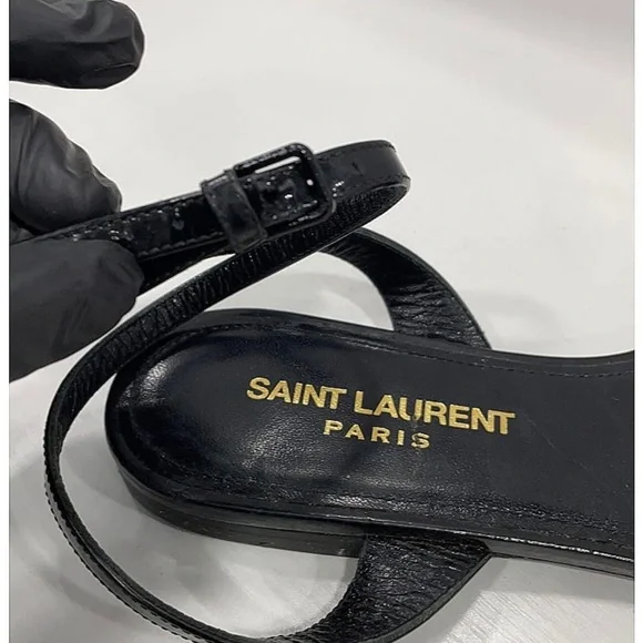 Saint Laurent Sandals Women Black Leather